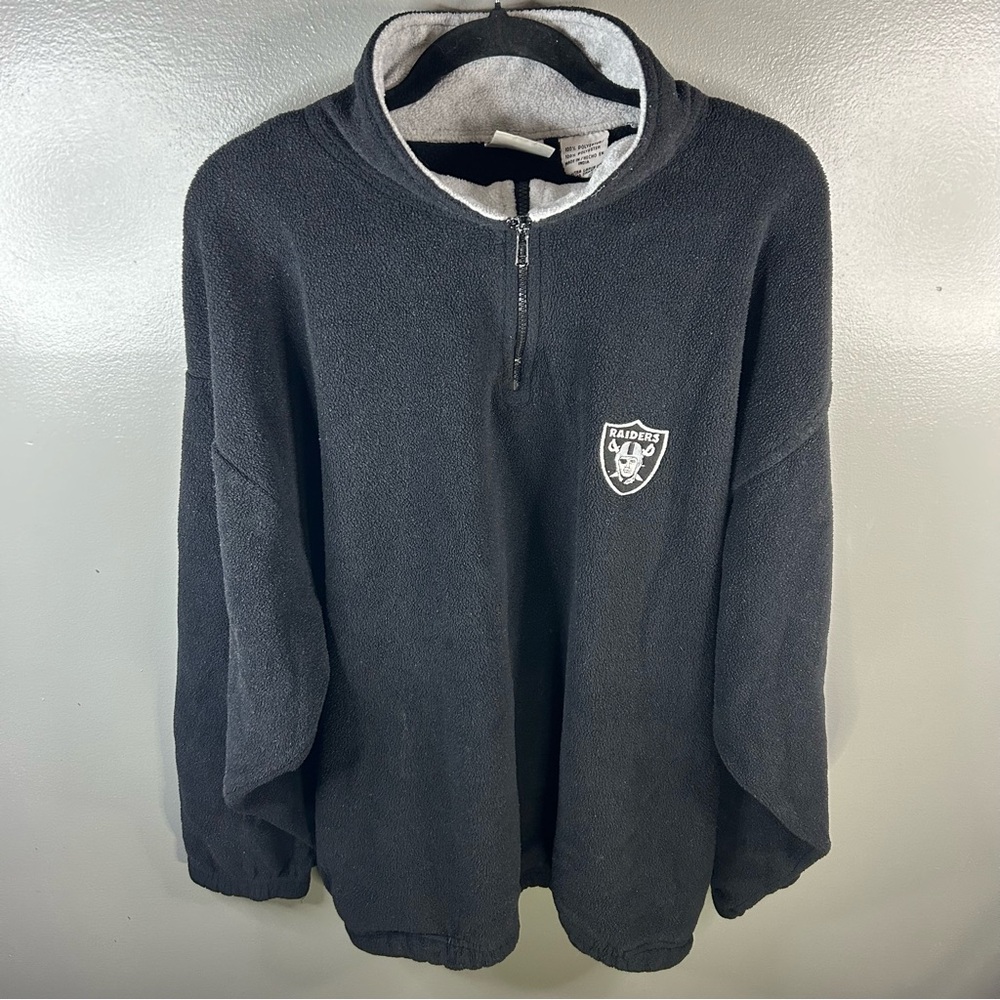 Vintage 90s 1998 Las Vegas Oakland Raiders NFL Fleece 1/4 Zip Black Size XL